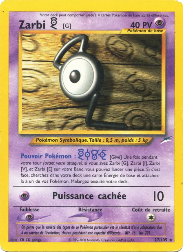 Zarbi G — carte 27 de l’extension Neo Destiny