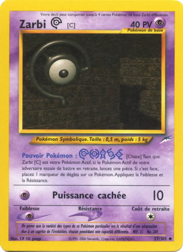 Zarbi C — carte 57 de l’extension Neo Destiny