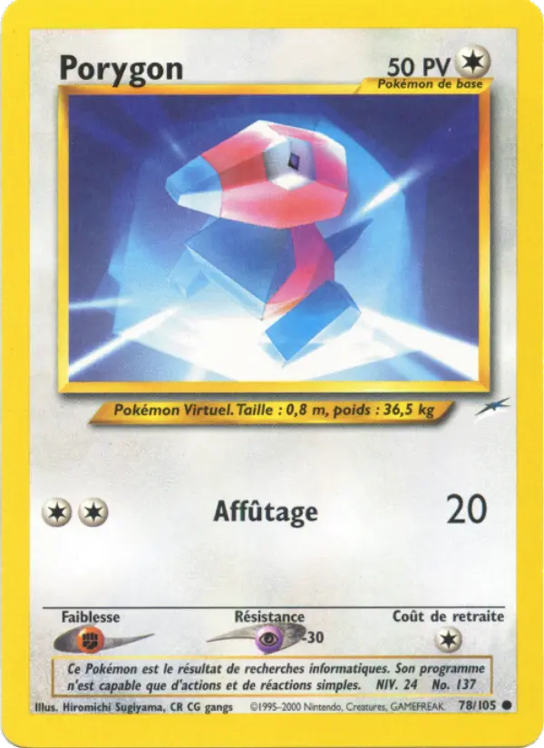 Porygon — carte 78 de l’extension Neo Destiny