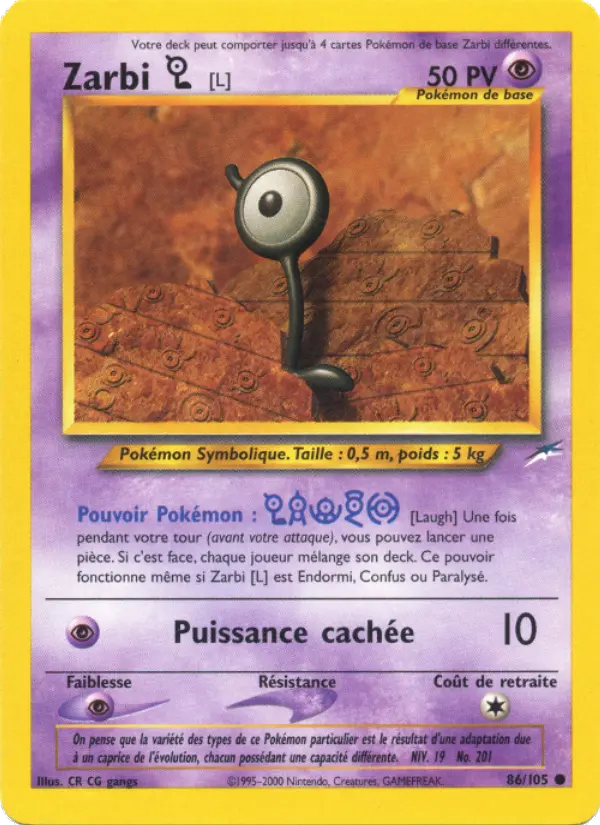 Zarbi L — carte 86 de l’extension Neo Destiny