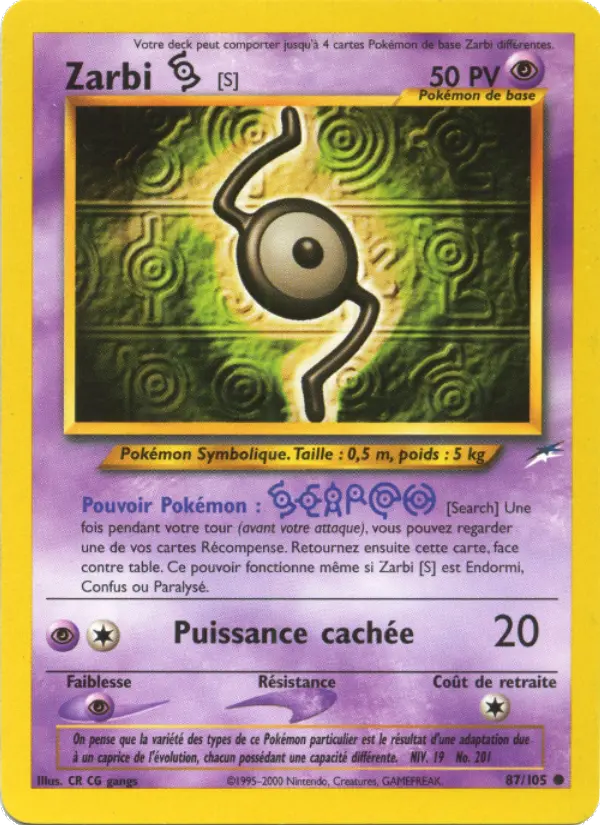 Zarbi S — carte 87 de l’extension Neo Destiny