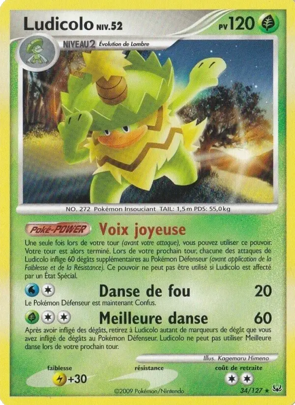 Ludicolo — carte 34 de l’extension Platine