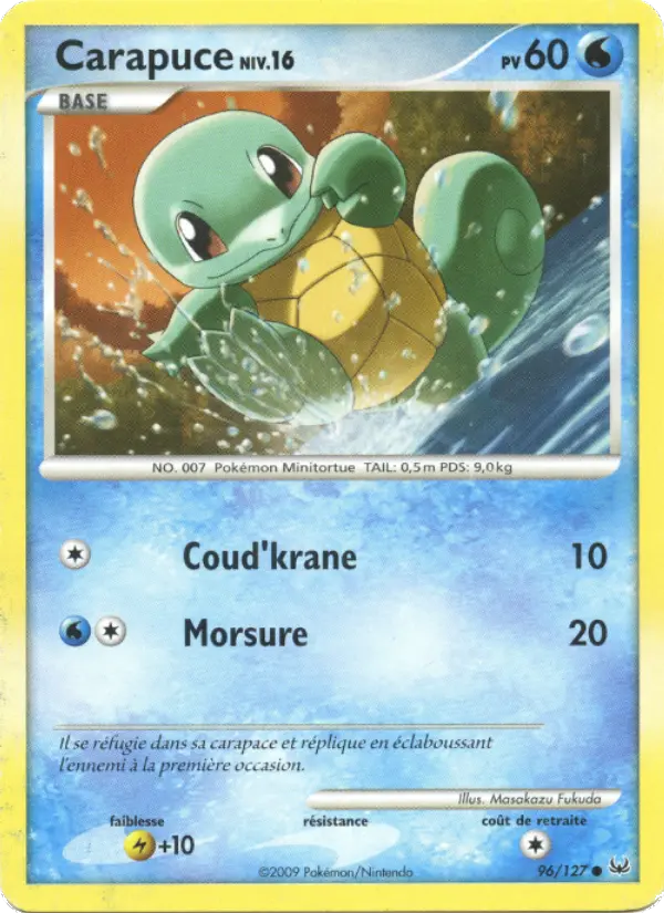 Carapuce — carte 96 de l’extension Platine