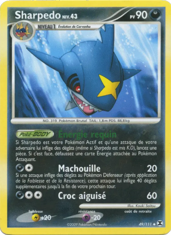 Sharpedo Niv. 43 — carte 49 de l’extension Rivaux Émergeants