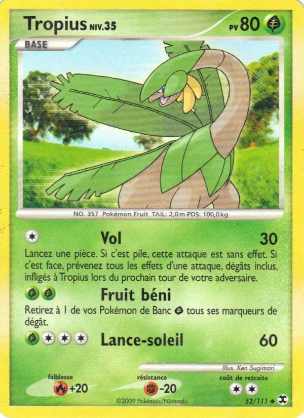 Tropius Niv. 35 — carte 52 de l’extension Rivaux Émergeants