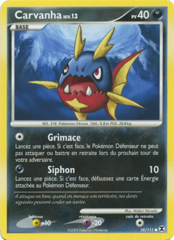Carvanha Niv. 13 — carte 58 de l’extension Rivaux Émergeants