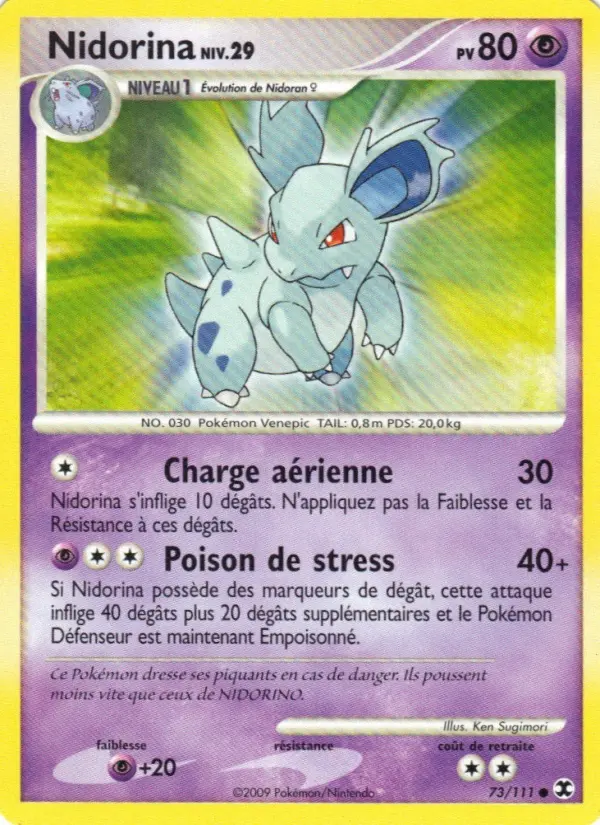 Nidorina Niv. 29 — carte 73 de l’extension Rivaux Émergeants