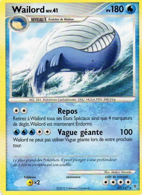 Wailord — carte 47 de l’extension Vainqueurs Suprêmes