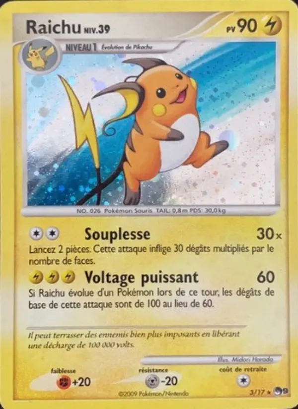 Raichu — carte 3 de l’extension POP Série 9