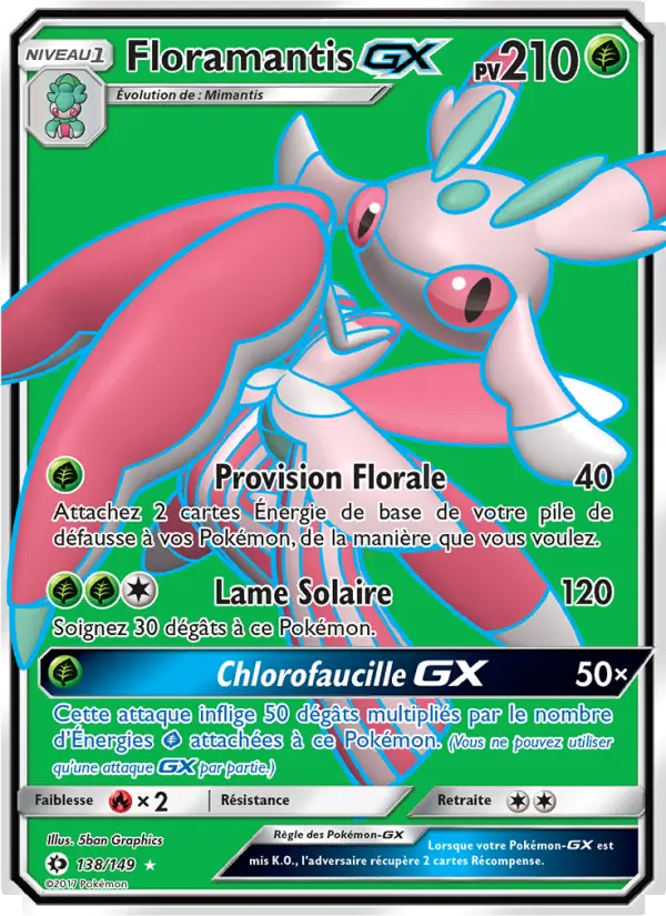 Floramantis GX — carte 138 de l’extension Soleil et Lune