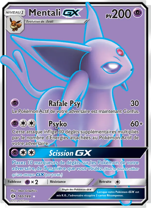 Mentali GX — carte 140 de l’extension Soleil et Lune