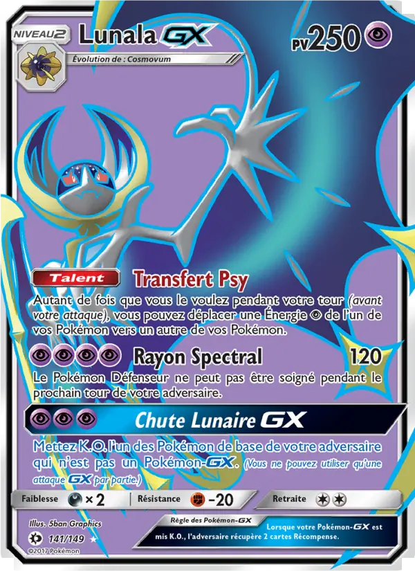 Lunala GX — carte 141 de l’extension Soleil et Lune