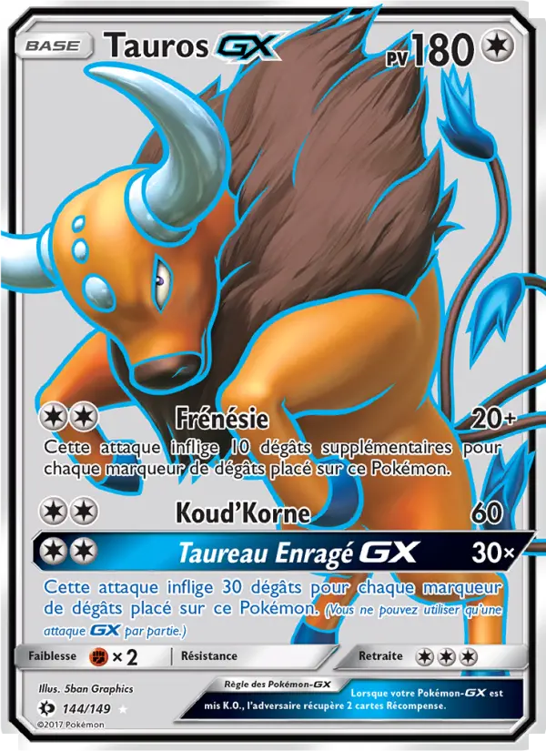 Tauros GX — carte 144 de l’extension Soleil et Lune