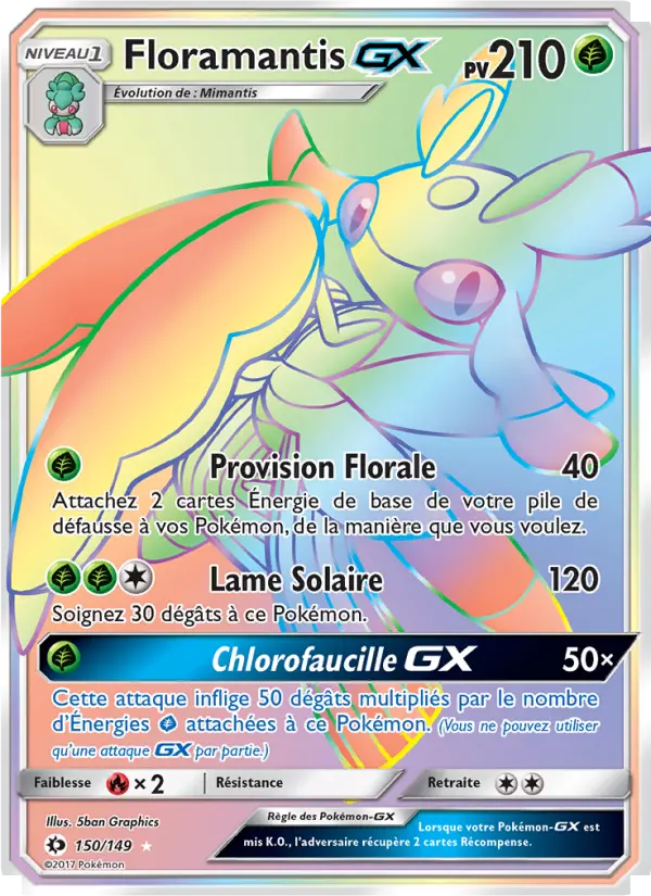 Floramantis GX — carte 150 de l’extension Soleil et Lune