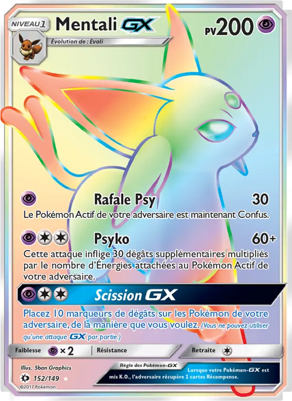 Mentali GX — carte 152 de l’extension Soleil et Lune
