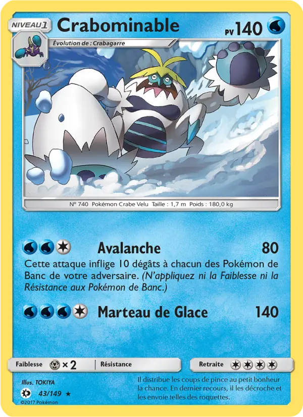 Crabominable — carte 43 de l’extension Soleil et Lune