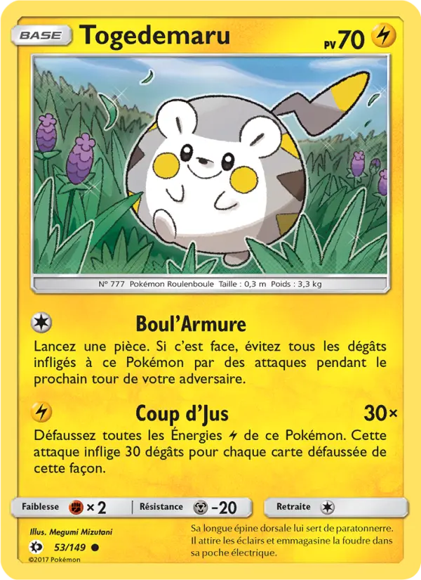 Togedemaru — carte 53 de l’extension Soleil et Lune
