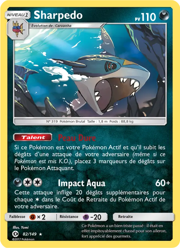 Sharpedo — carte 82 de l’extension Soleil et Lune