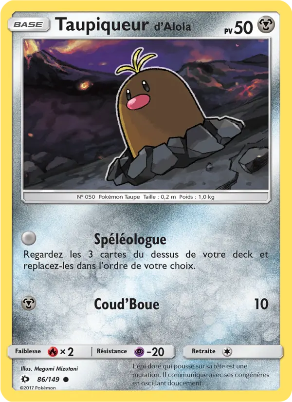 Taupiqueur d’Alola — carte 86 de l’extension Soleil et Lune