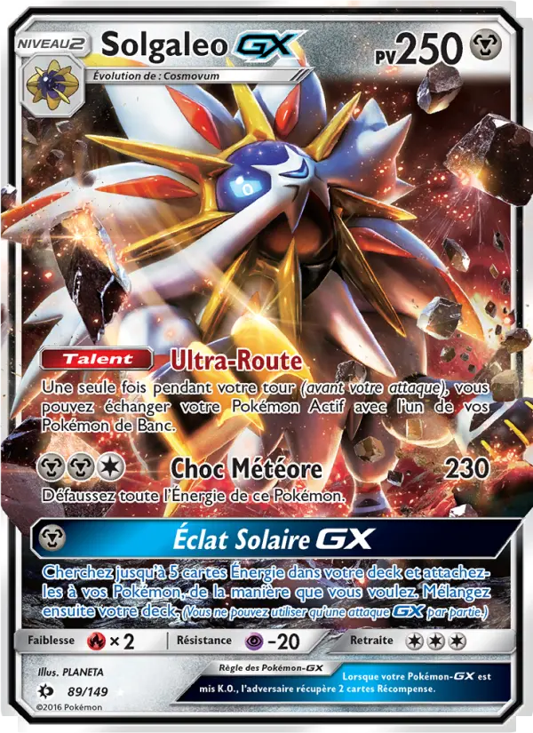 Solgaleo GX — carte 89 de l’extension Soleil et Lune