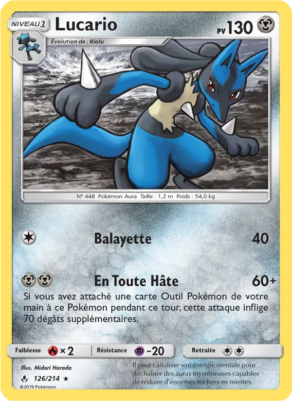 Lucario — carte 126 de l’extension Alliance Infaillible