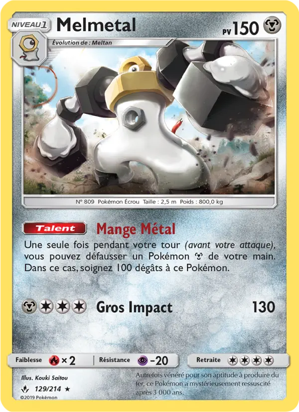 Melmetal — carte 129 de l’extension Alliance Infaillible
