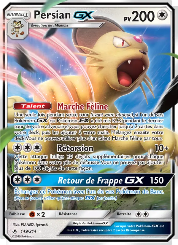 Persian GX — carte 149 de l’extension Alliance Infaillible