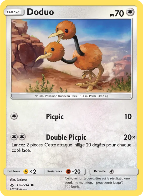 Doduo — carte 150 de l’extension Alliance Infaillible