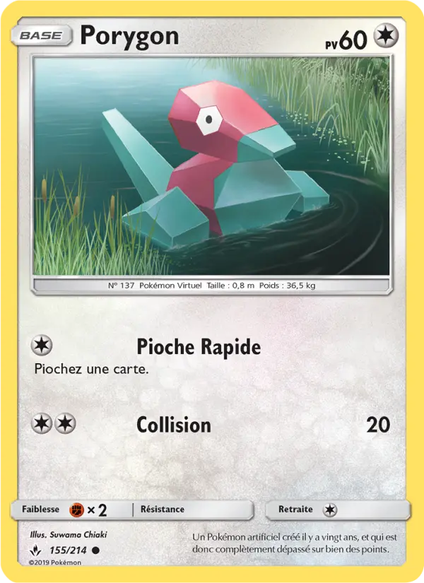 Porygon — carte 155 de l’extension Alliance Infaillible