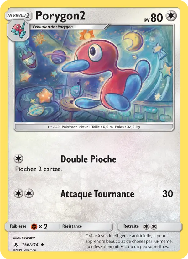 Porygon2 — carte 156 de l’extension Alliance Infaillible