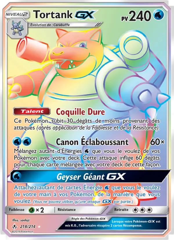 Tortank GX — carte 218 de l’extension Alliance Infaillible