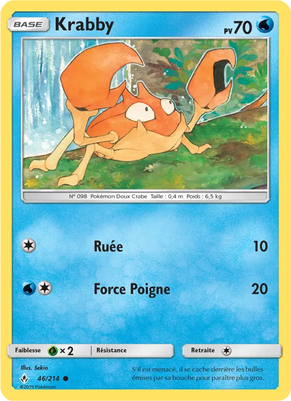 Krabby — carte 46 de l’extension Alliance Infaillible