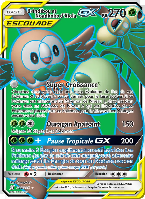 Brindibou et Noadkoko d’Alola GX — carte 214 de l’extension Harmonie des Esprits