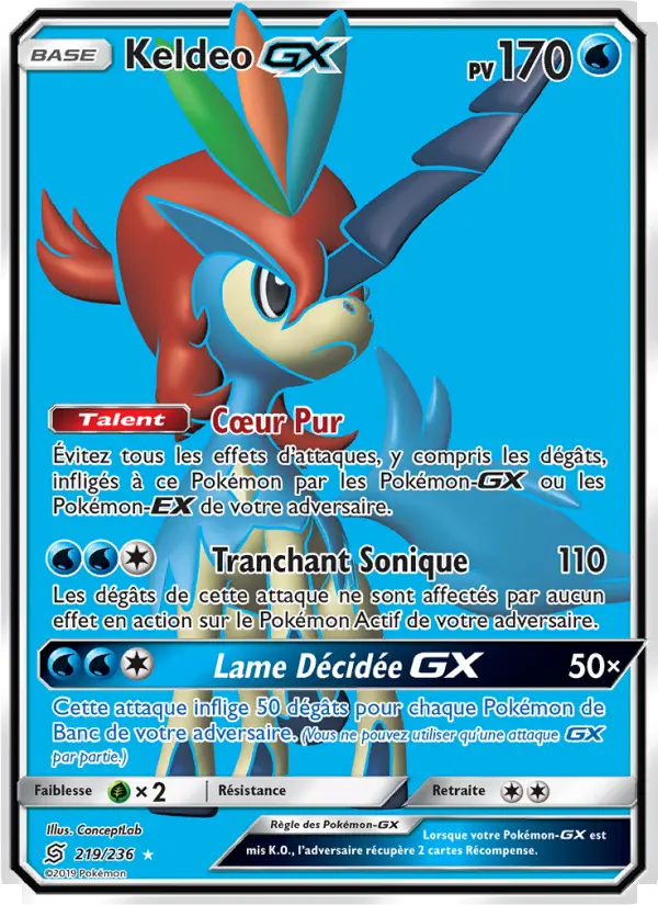 Keldeo GX — carte 219 de l’extension Harmonie des Esprits