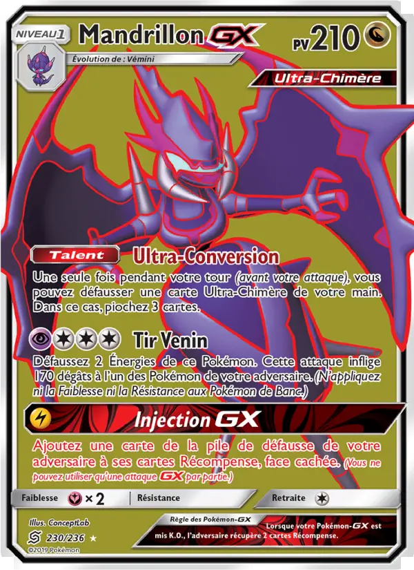 Mandrillon GX — carte 230 de l’extension Harmonie des Esprits