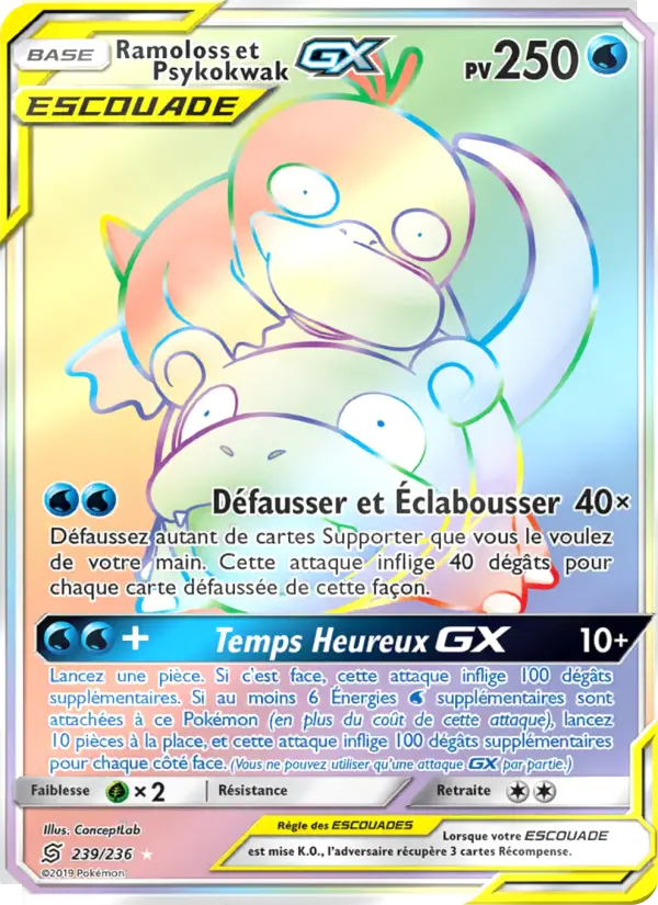 Ramoloss et Psykokwak GX — carte 239 de l’extension Harmonie des Esprits