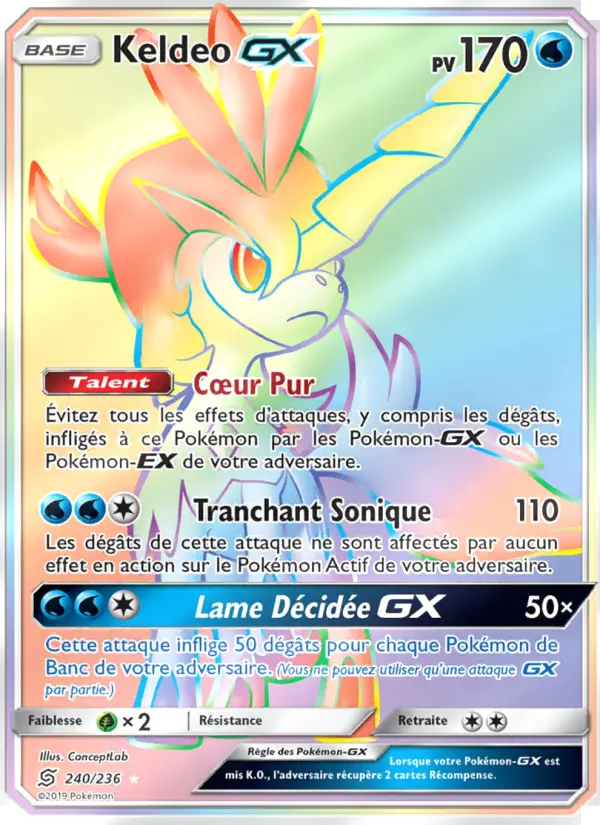 Keldeo GX — carte 240 de l’extension Harmonie des Esprits