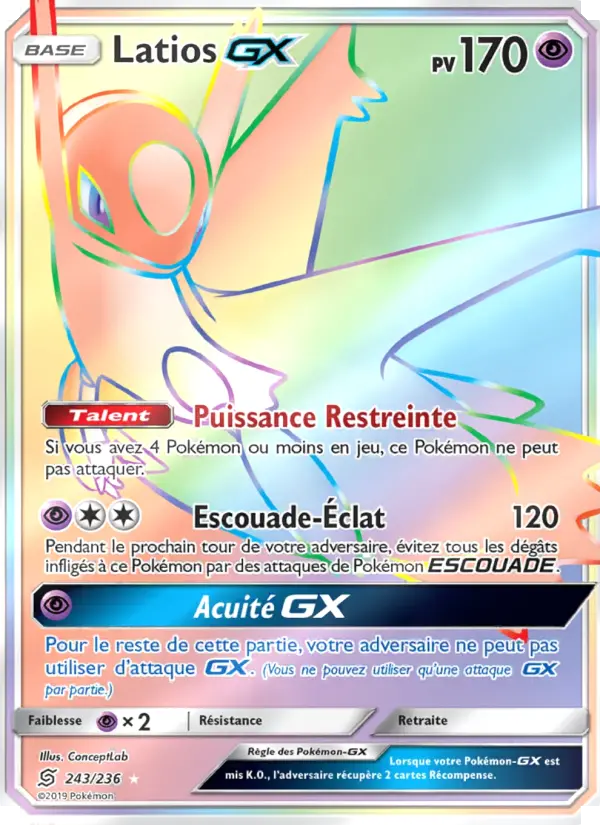 Latios GX — carte 243 de l’extension Harmonie des Esprits