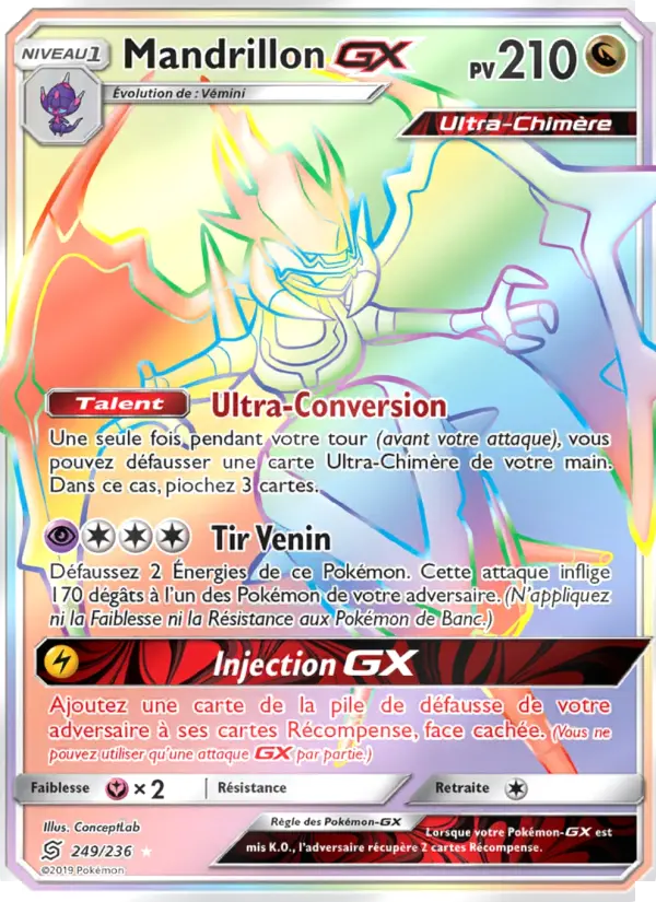 Mandrillon GX — carte 249 de l’extension Harmonie des Esprits