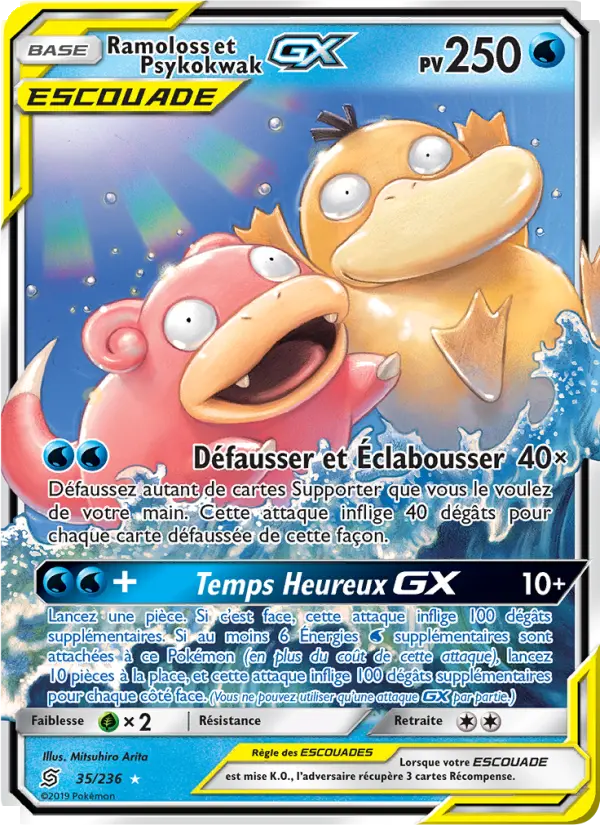 Ramoloss et Psykokwak GX — carte 35 de l’extension Harmonie des Esprits