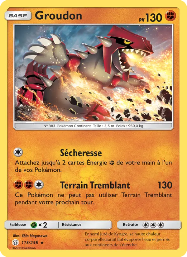 Groudon — carte 113 de l’extension Éclipse Cosmique