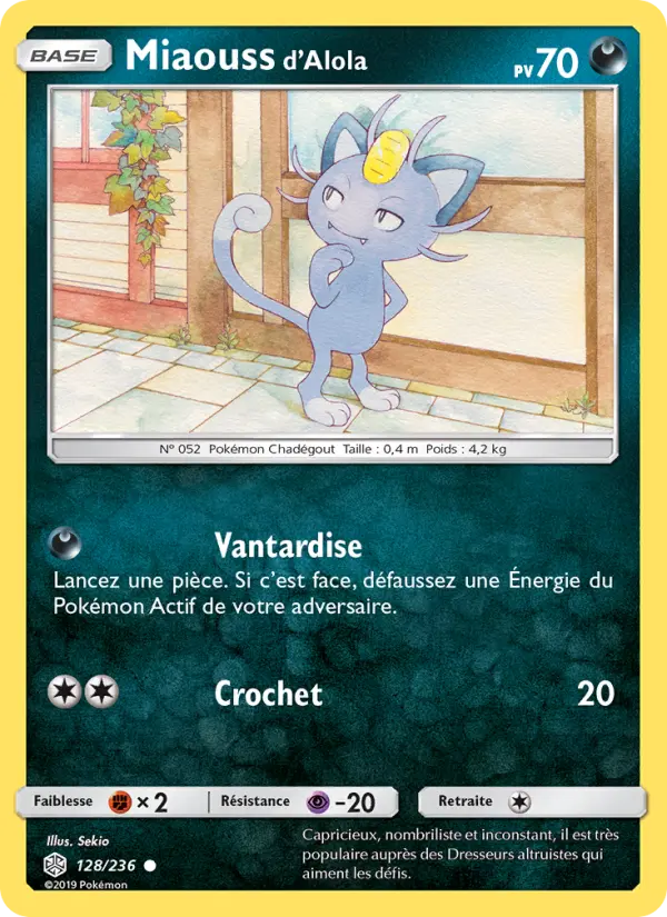 Miaouss d’Alola — carte 128 de l’extension Éclipse Cosmique