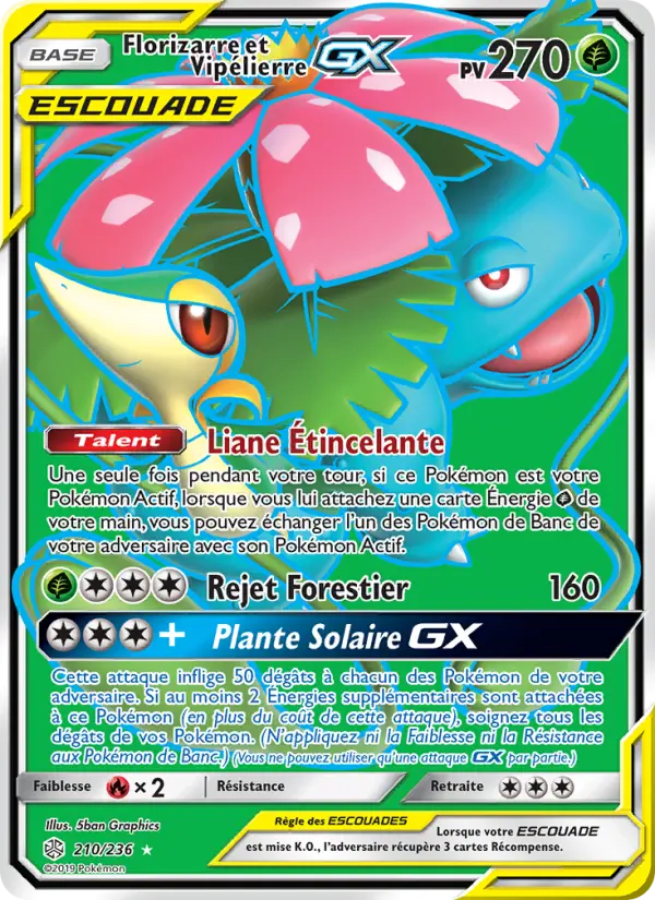 Florizarre et Vipélierre GX — carte 210 de l’extension Éclipse Cosmique