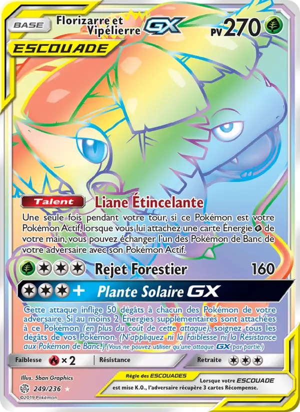 Florizarre et Vipélierre GX — carte 249 de l’extension Éclipse Cosmique