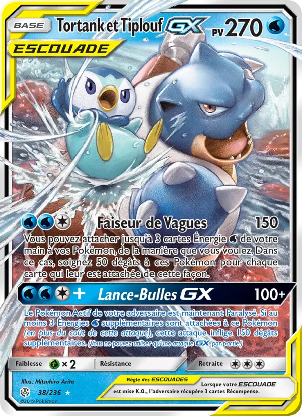 Tortank et Tiplouf GX — carte 38 de l’extension Éclipse Cosmique