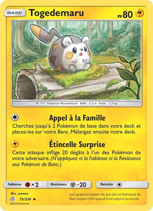Togedemaru — carte 73 de l’extension Éclipse Cosmique