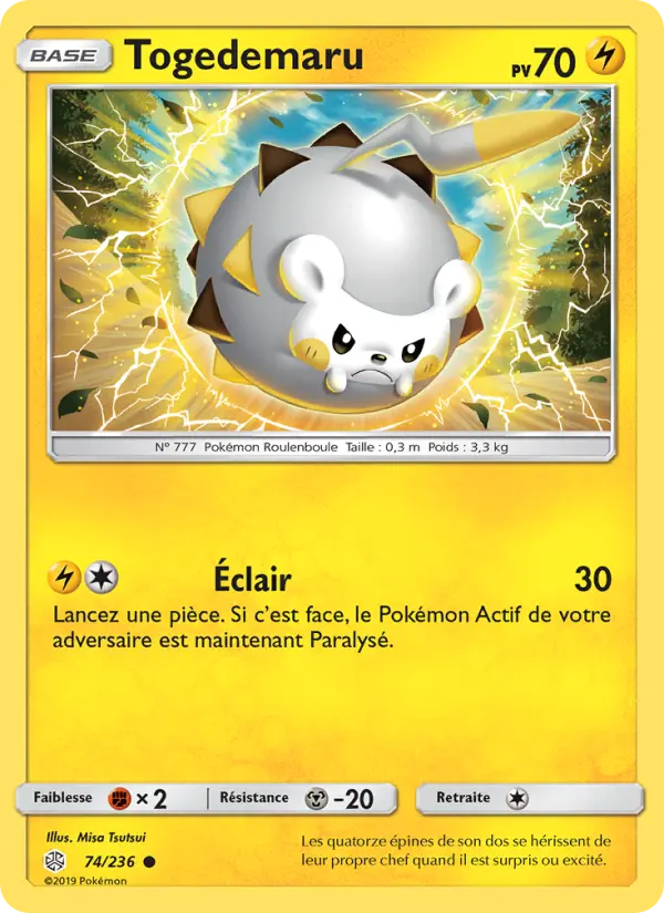 Togedemaru — carte 74 de l’extension Éclipse Cosmique
