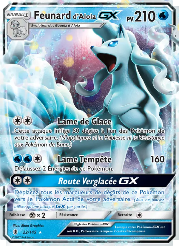 Feunard d’Alola GX — carte 22 de l’extension Gardiens Ascendants