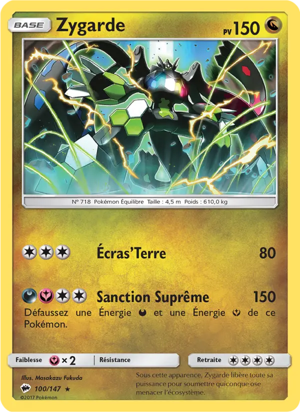 Zygarde — carte 100 de l’extension Ombres Ardentes