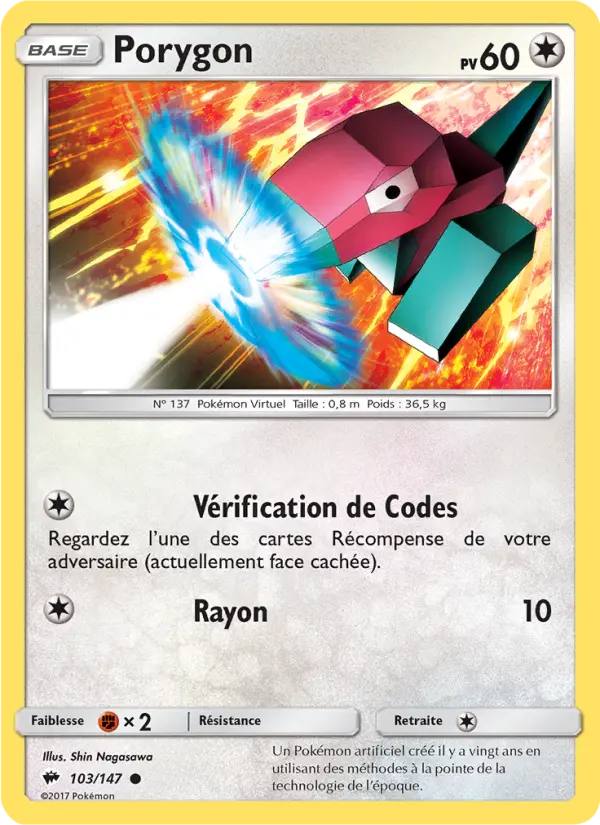 Porygon — carte 103 de l’extension Ombres Ardentes